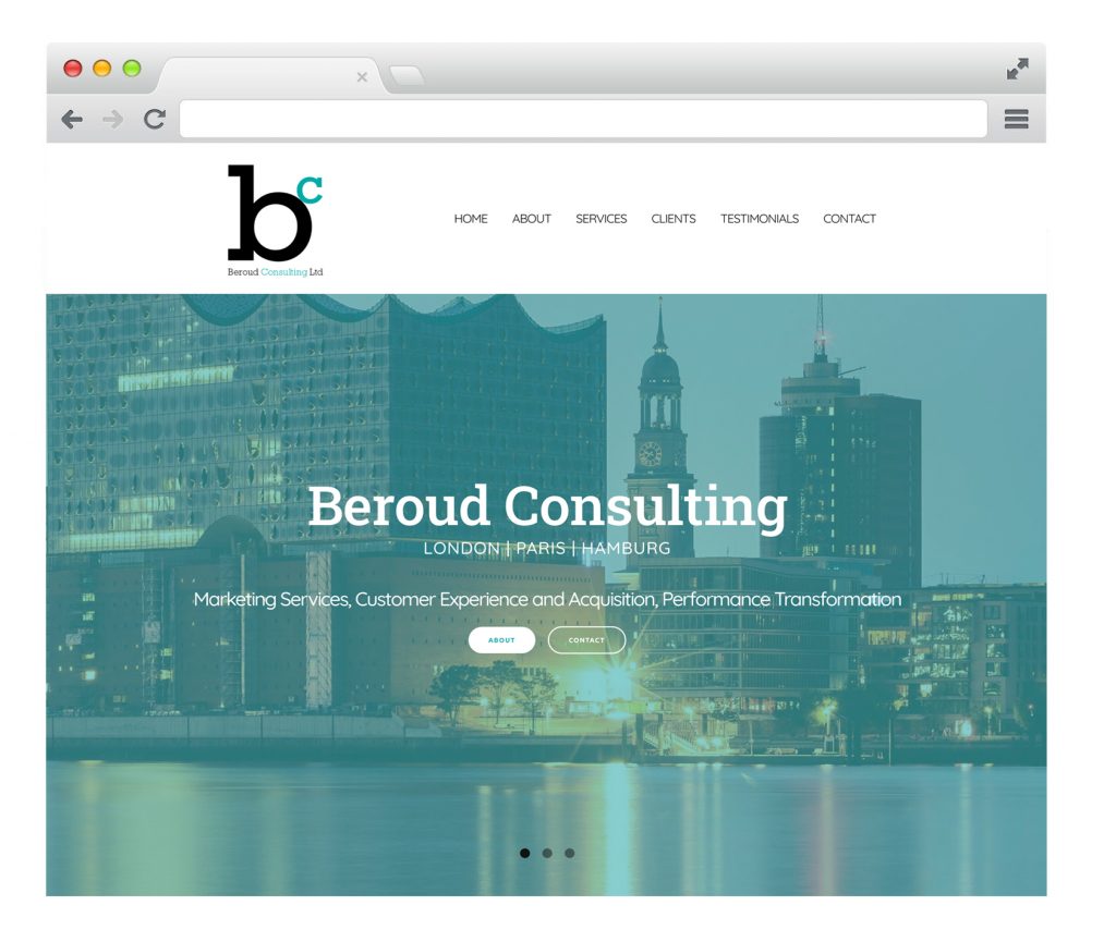 Creative website design for Beroud Consulting
