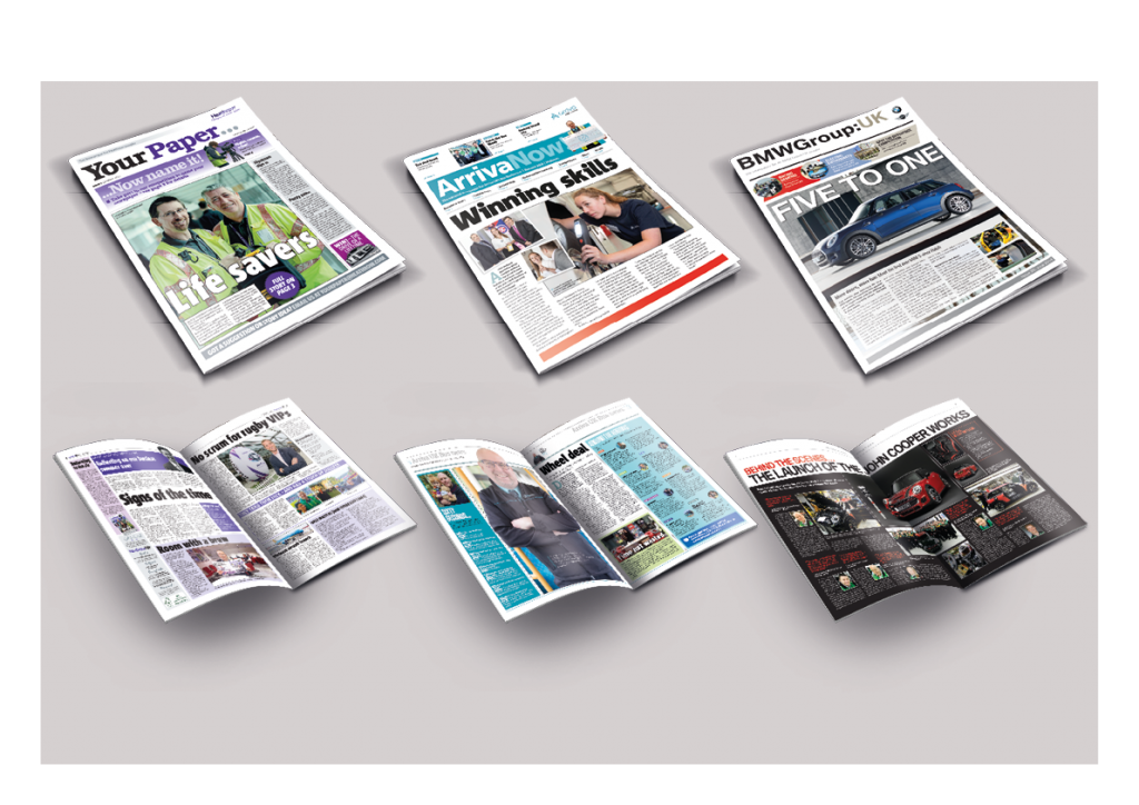 Creative graphic design and production for Employee Newspapers and Newsletters